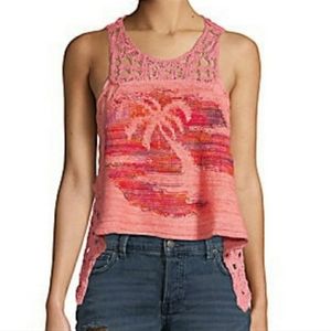 Free People Luau crochet Tropical top XS NWT